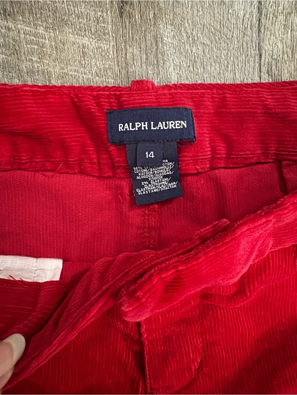 Ralph Lauren Red Corduroy Riding Breech Pants Sz Girls 14 Holidays Luxury